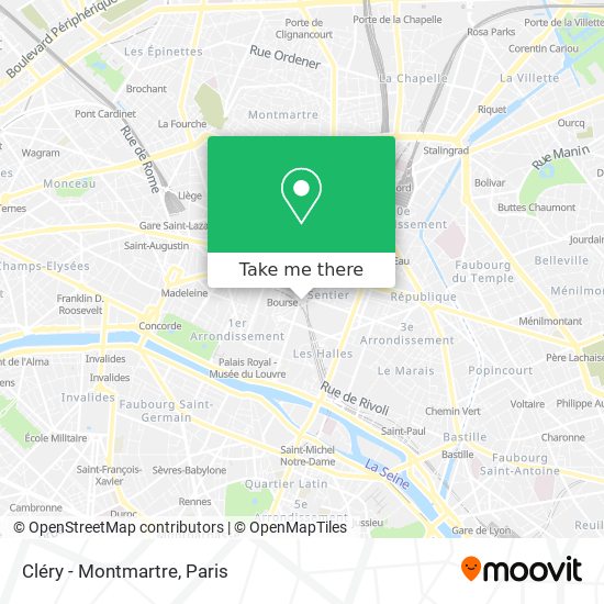 Mapa Cléry - Montmartre