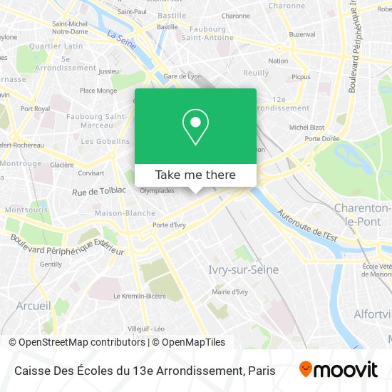 Mapa Caisse Des Écoles du 13e Arrondissement