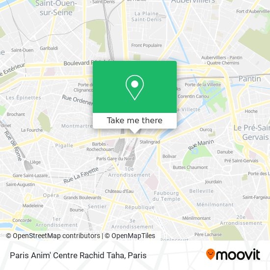 Mapa Paris Anim' Centre Rachid Taha