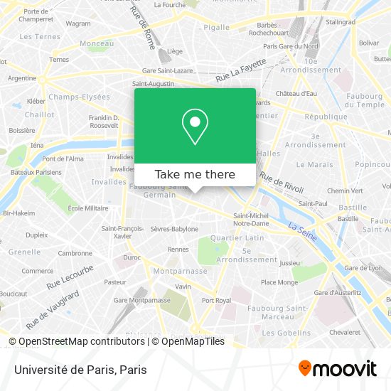 Université de Paris map