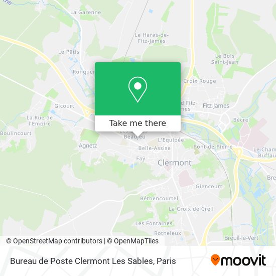 Bureau de Poste Clermont Les Sables map