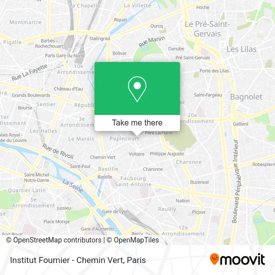 Institut Fournier - Chemin Vert map