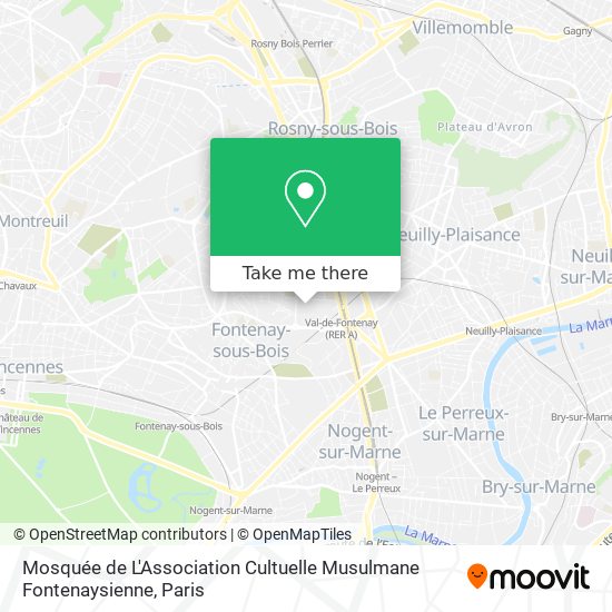 Mosquée de L'Association Cultuelle Musulmane Fontenaysienne map