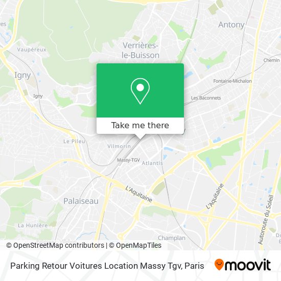 Mapa Parking Retour Voitures Location Massy Tgv