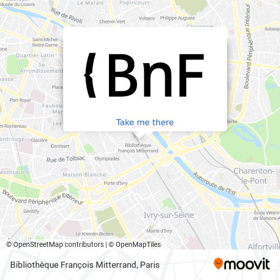 Mapa Bibliothèque François Mitterrand