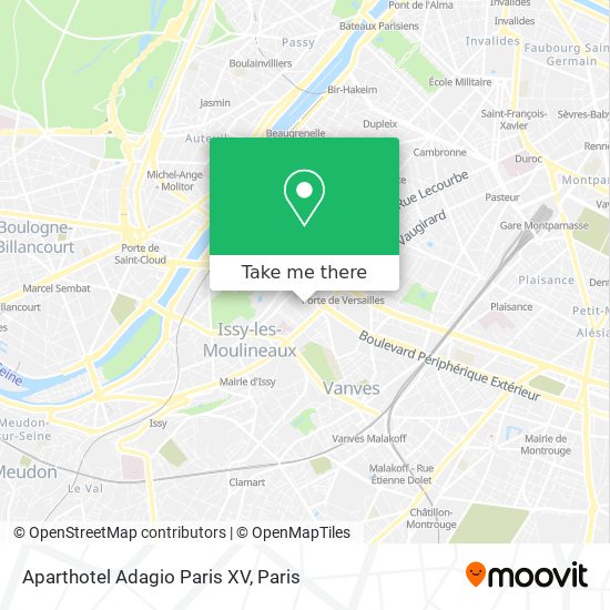 Aparthotel Adagio Paris XV map
