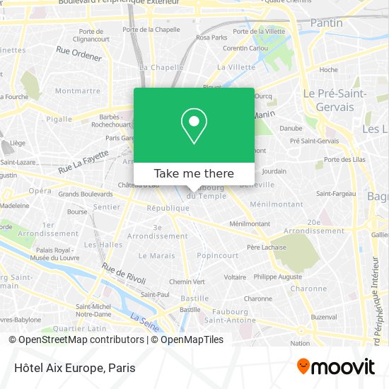 Mapa Hôtel Aix Europe