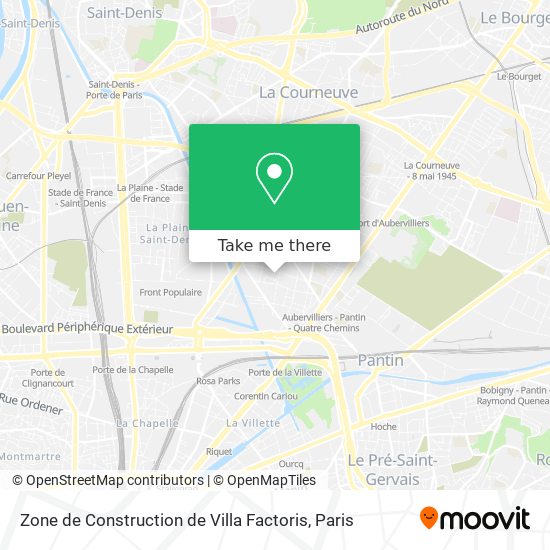 Zone de Construction de Villa Factoris map