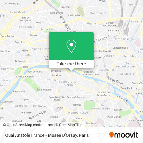Mapa Quai Anatole France - Musée D'Orsay