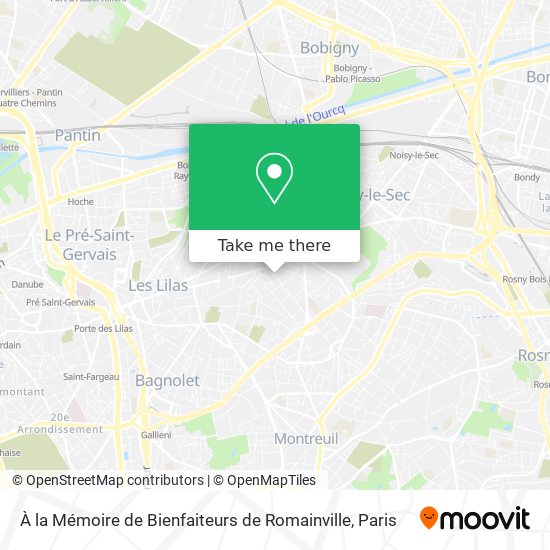 Mapa À la Mémoire de Bienfaiteurs de Romainville
