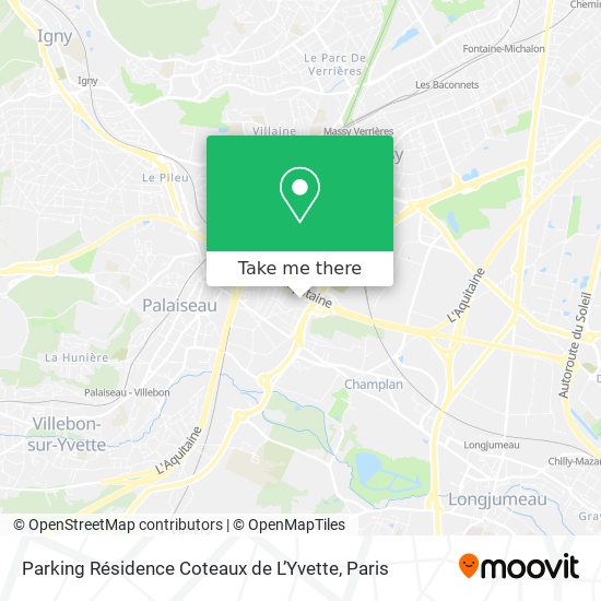 Parking Résidence Coteaux de L’Yvette map