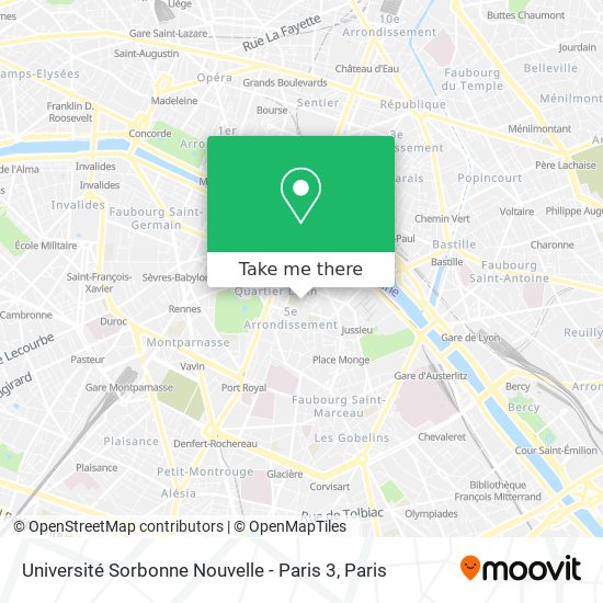 Mapa Université Sorbonne Nouvelle - Paris 3