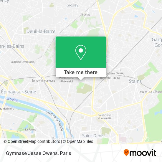 Gymnase Jesse Owens map