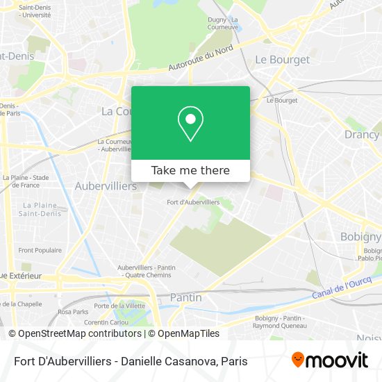 Mapa Fort D'Aubervilliers - Danielle Casanova