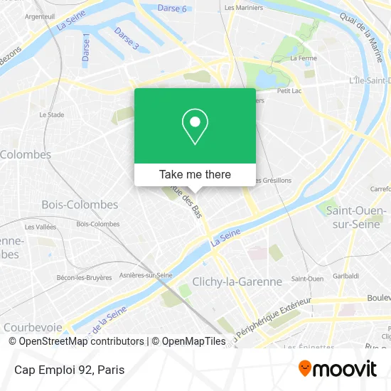 Cap Emploi 92 map