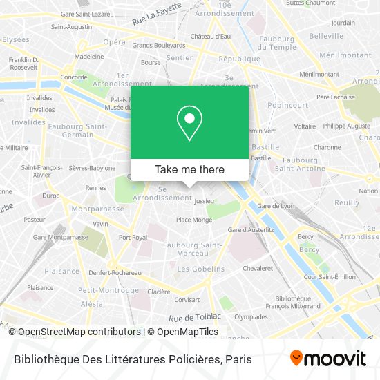 Mapa Bibliothèque Des Littératures Policières