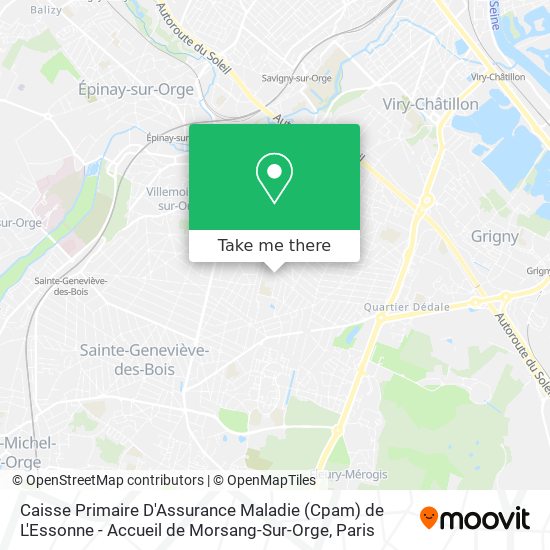 Caisse Primaire D'Assurance Maladie (Cpam) de L'Essonne - Accueil de Morsang-Sur-Orge map