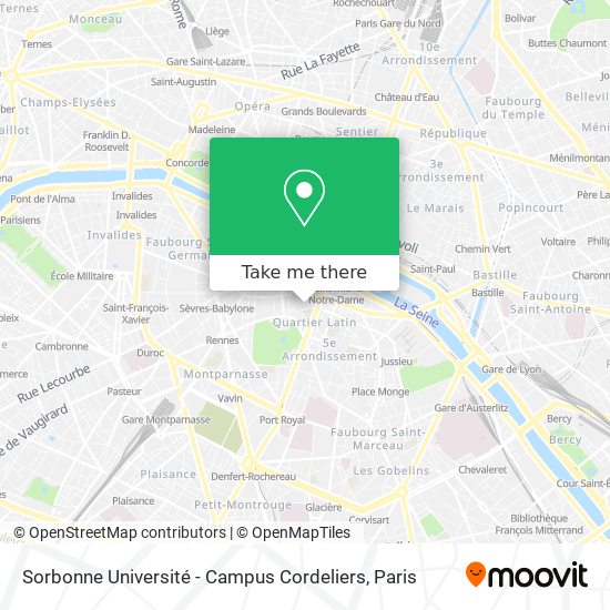 Mapa Sorbonne Université - Campus Cordeliers