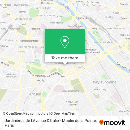 Jardinières de L'Avenue D'Italie - Moulin de la Pointe map