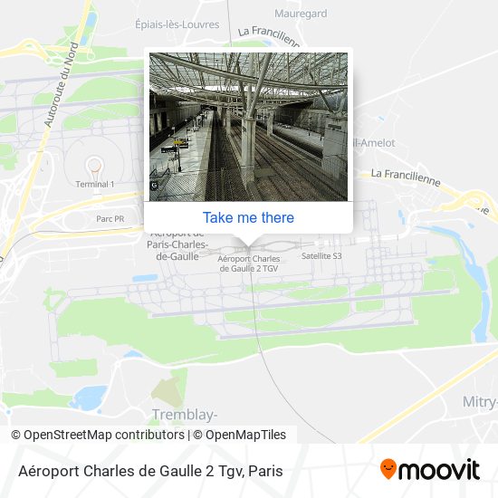 Mapa Aéroport Charles de Gaulle 2 Tgv
