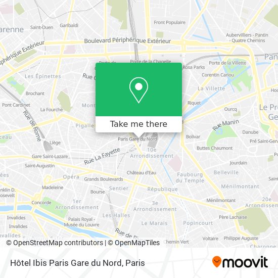 Mapa Hôtel Ibis Paris Gare du Nord