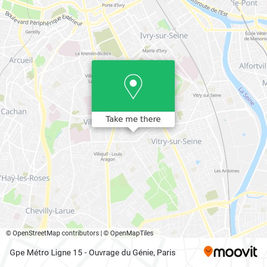 Mapa Gpe Métro Ligne 15 - Ouvrage du Génie