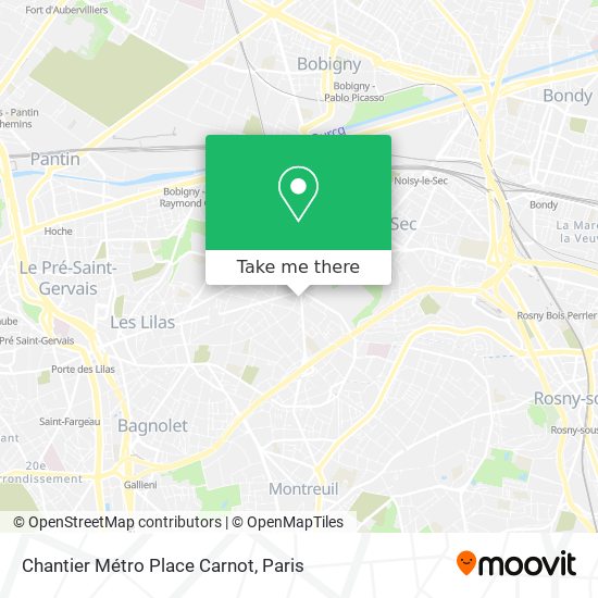 Chantier Métro Place Carnot map
