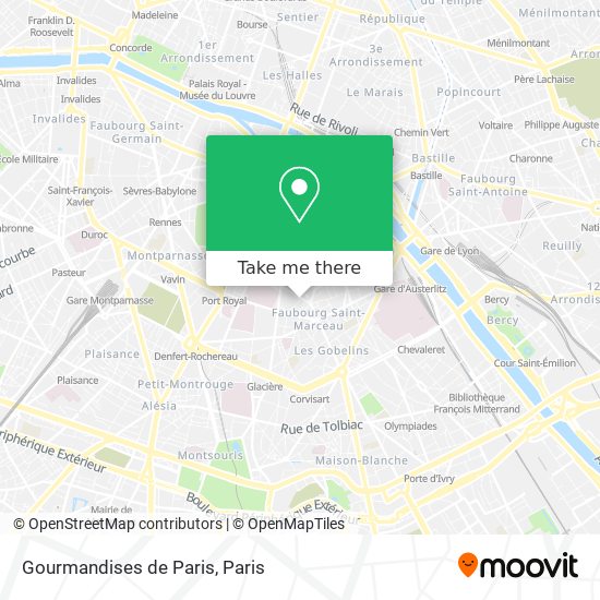 Mapa Gourmandises de Paris