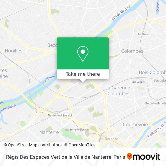 Mapa Régis Des Espaces Vert de la Ville de Nanterre