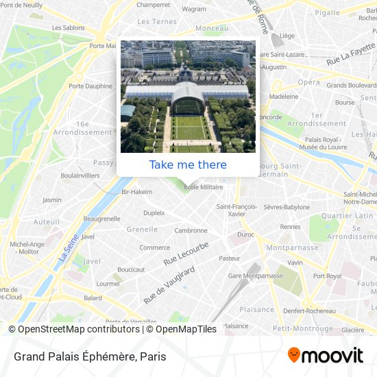 Mapa Grand Palais Éphémère