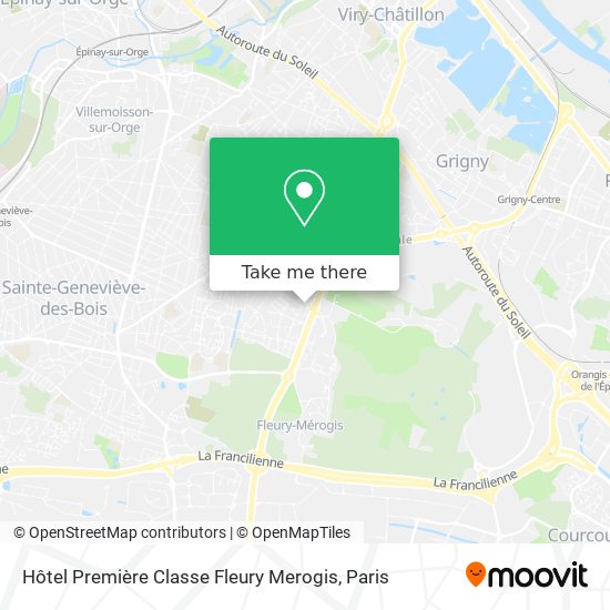 Mapa Hôtel Première Classe Fleury Merogis