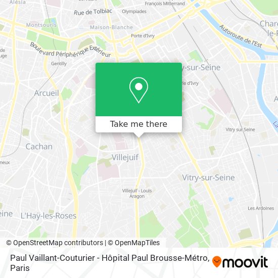 Paul Vaillant-Couturier - Hôpital Paul Brousse-Métro map