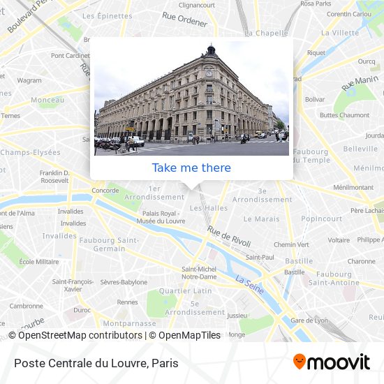 Mapa Poste Centrale du Louvre
