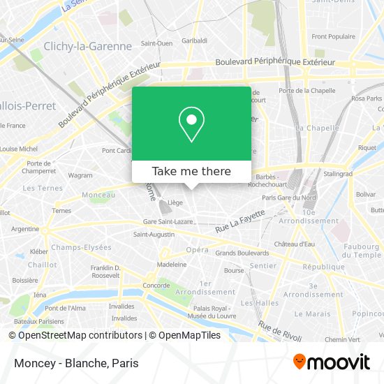 Mapa Moncey - Blanche