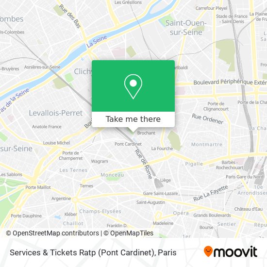 Services & Tickets Ratp (Pont Cardinet) map
