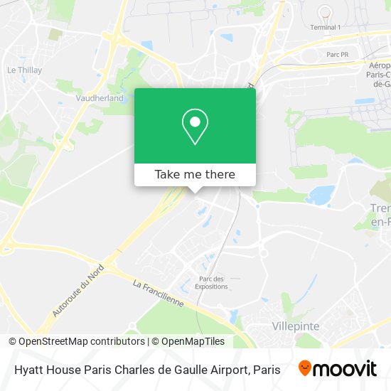 Mapa Hyatt House Paris Charles de Gaulle Airport
