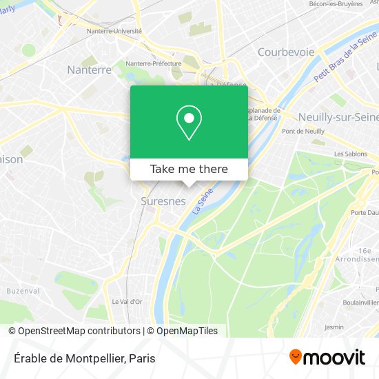 Mapa Érable de Montpellier