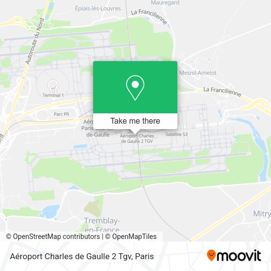 Aéroport Charles de Gaulle 2 Tgv map