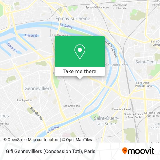 Gifi Gennevilliers (Concession Tati) map