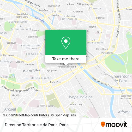 Mapa Direction Territoriale de Paris