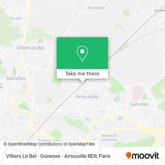 Mapa Villiers Le Bel - Gonesse - Arnouville RER