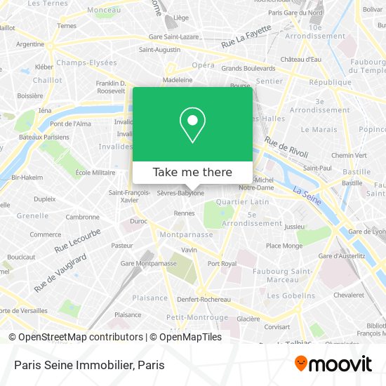 Paris Seine Immobilier map