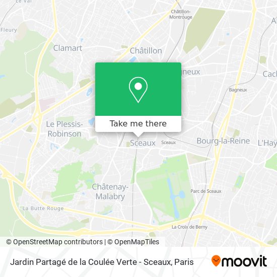 Mapa Jardin Partagé de la Coulée Verte - Sceaux