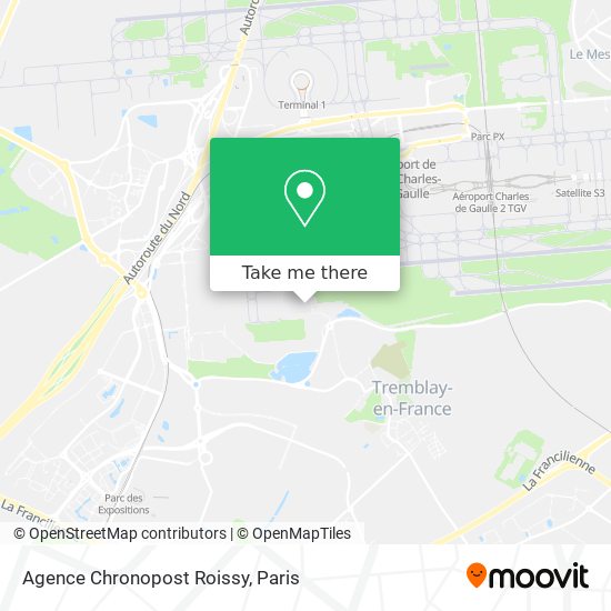 Agence Chronopost Roissy map