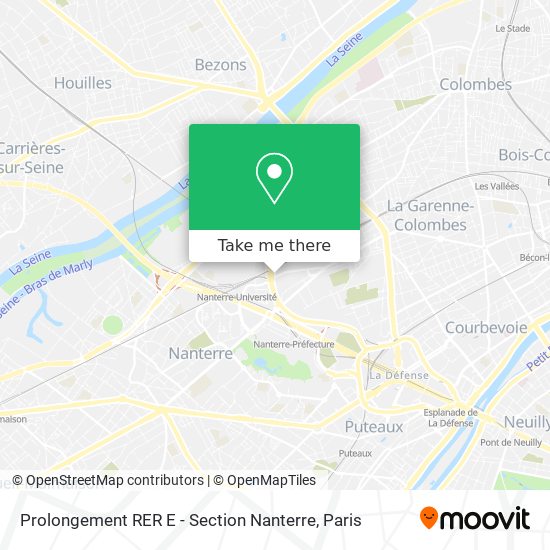 Prolongement RER E - Section Nanterre map