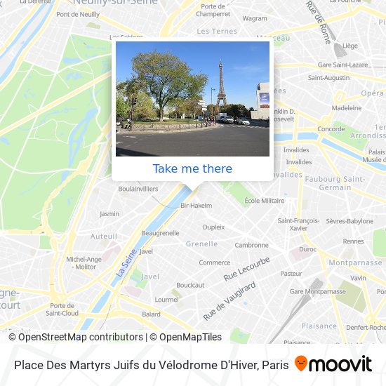 Mapa Place Des Martyrs Juifs du Vélodrome D'Hiver