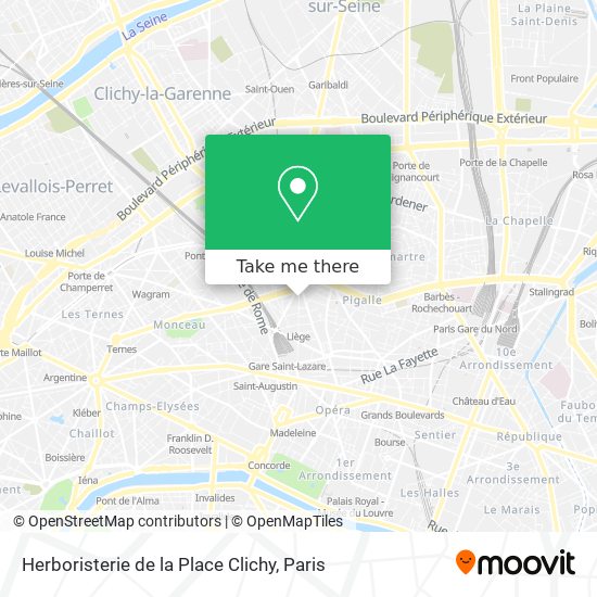 Mapa Herboristerie de la Place Clichy