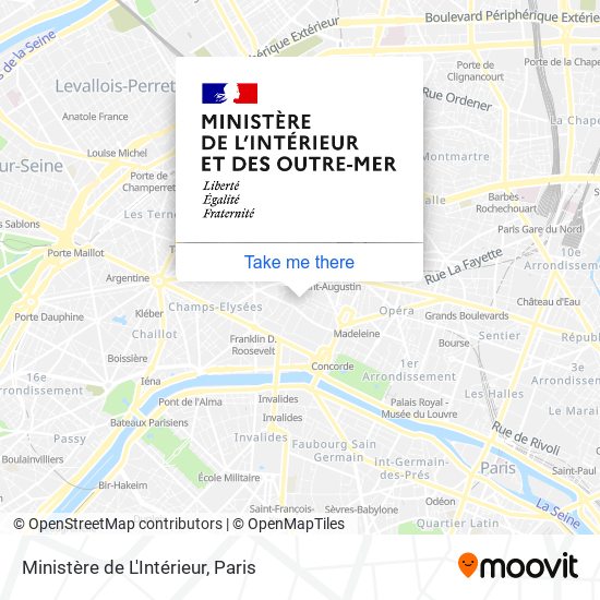 Ministère de L'Intérieur map