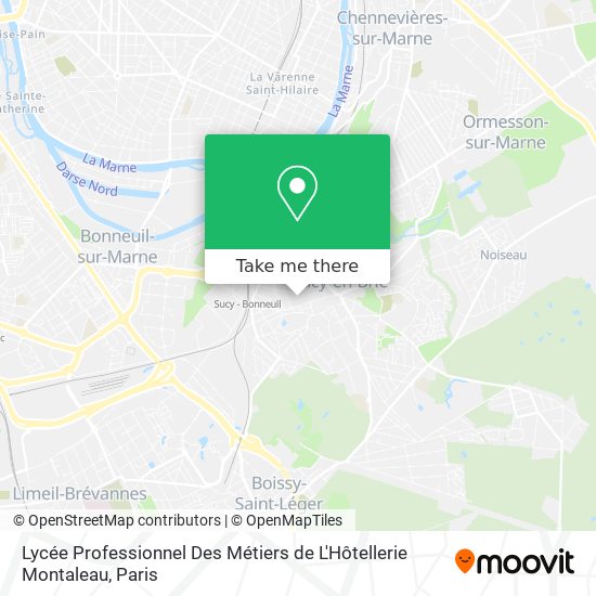 Mapa Lycée Professionnel Des Métiers de L'Hôtellerie Montaleau