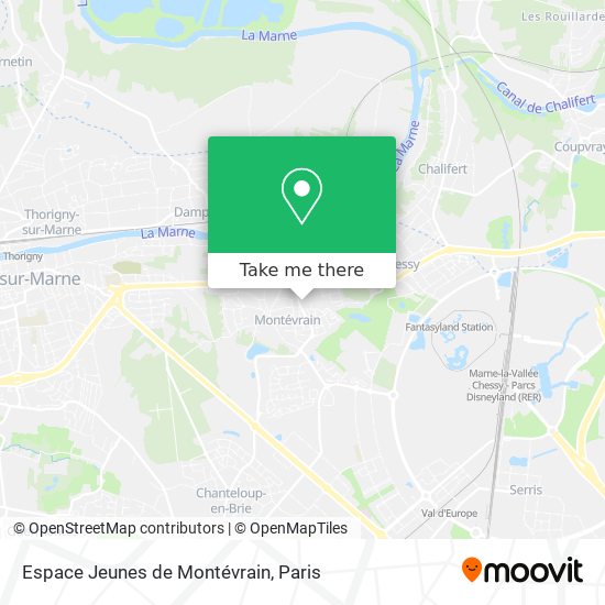 Mapa Espace Jeunes de Montévrain